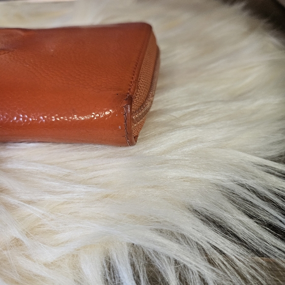 Authentic Chanel Caviar Large Timeless Gusset Zip Around Wallet Orange - Picture 4 of 16